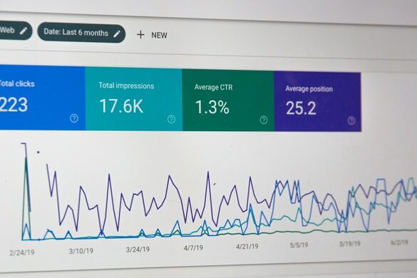 digital marketing metrics displayed in analytics screen