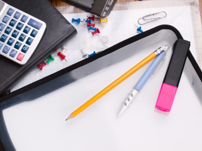 office supplies sitting on a desk