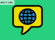 speech bubble with globe to symbolize bilingual candidates