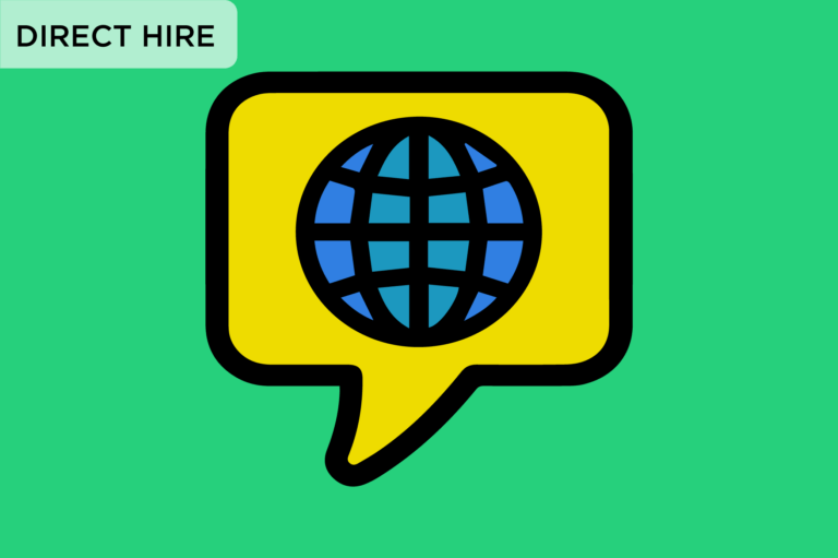speech bubble with globe to symbolize bilingual candidates