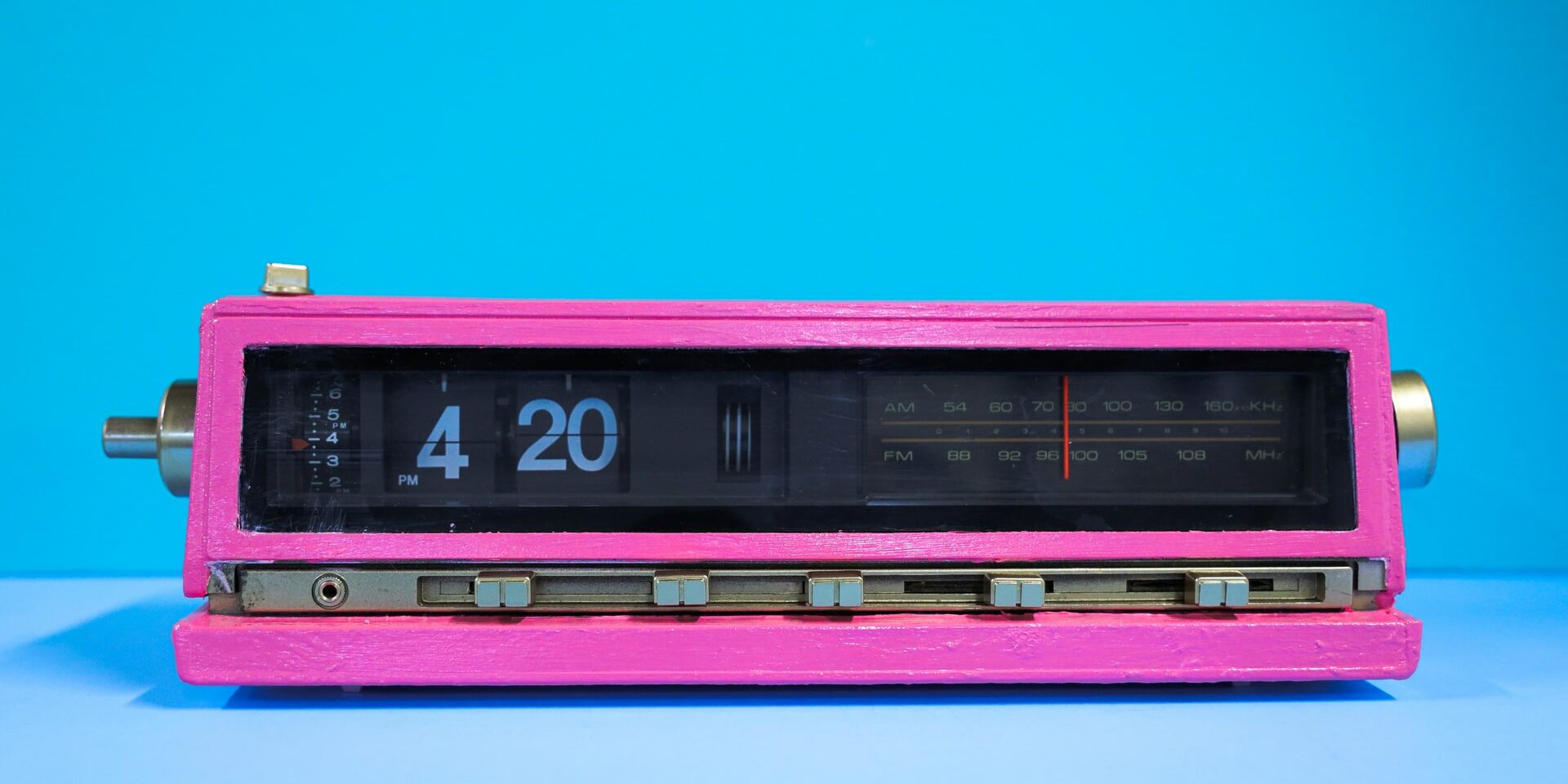 pink clock with 420 as the time