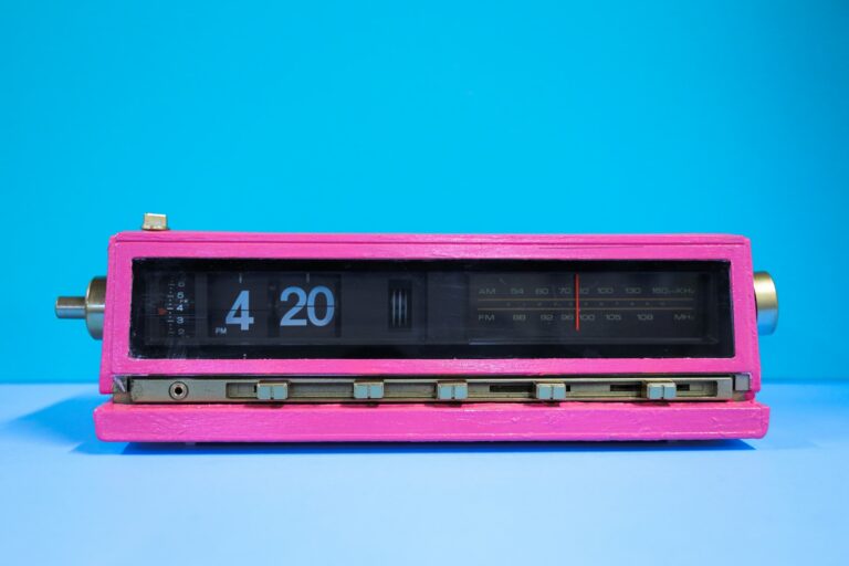 pink clock with 420 as the time
