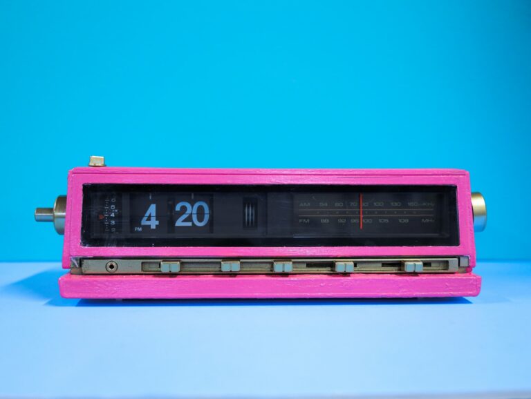 pink clock with 420 as the time