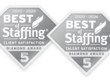 clearlyrated best of staffing client and talent diamond award logos