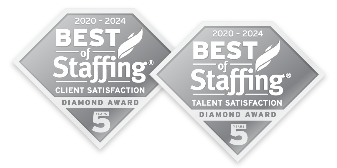 clearlyrated best of staffing client and talent diamond award logos