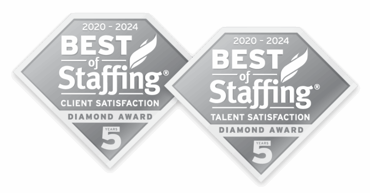 clearlyrated best of staffing client and talent diamond award logos
