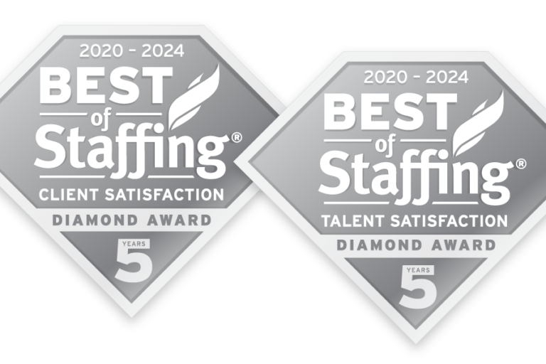 clearlyrated best of staffing client and talent diamond award logos