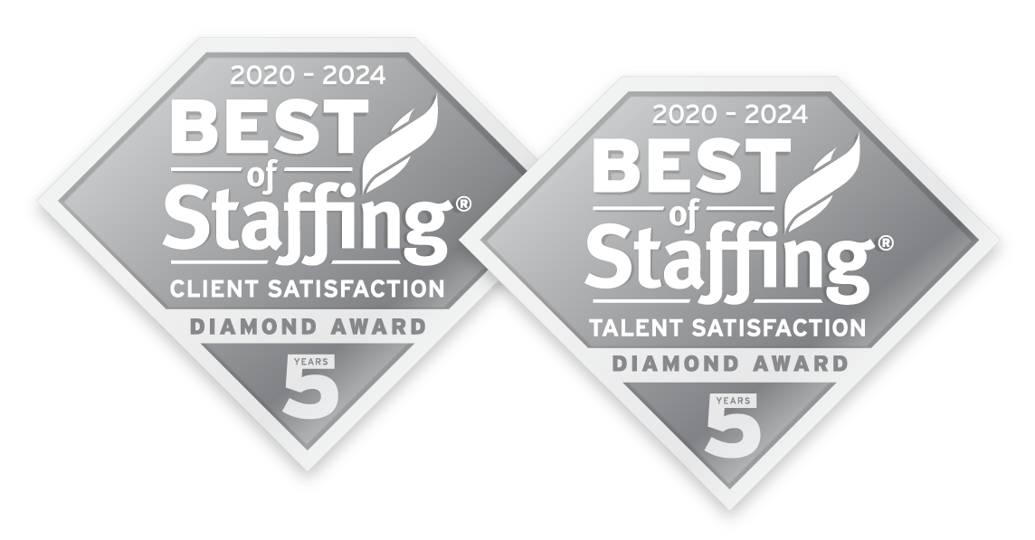 clearlyrated best of staffing client and talent diamond award logos