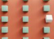 orange screen mint green blocks with one standout white block