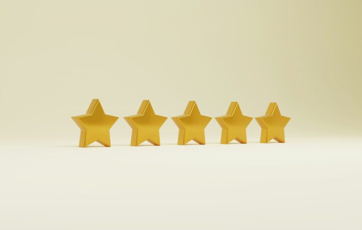 five stars to symbolize satisfaction
