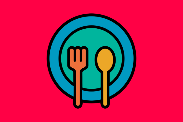 Contract_QSR_UX Contract_QSR_UX graphic of plate fork and spoon on red background