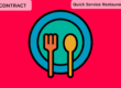 Contract_QSR_UX graphic of plate fork and spoon on red background