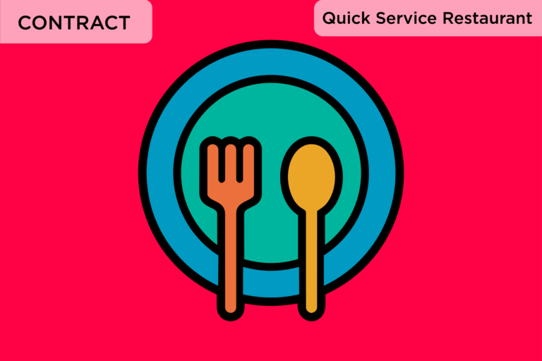 Contract_QSR_UX Contract_QSR_UX graphic of plate fork and spoon on red background