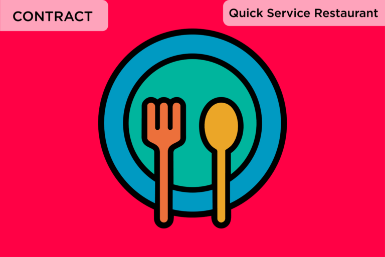 Contract_QSR_UX Contract_QSR_UX graphic of plate fork and spoon on red background